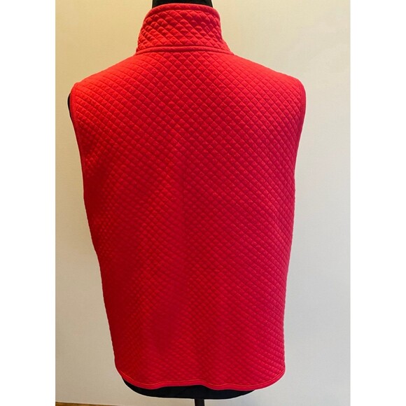 Karen Scott Sport Vest Red Women’s Petite Large Quilted Zipper Front - Picture 7 of 12